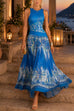 Febedress Crewneck Sleeveless Printed Flowy Maxi Dress
