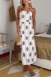 Febedress Spaghetti Strap Cut Out Waist Printed Midi Dress