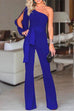 Febedress One Shoulder Slit Sleeve Tie Knot Jumpsuit(7 Colors)