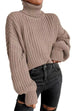 Febedress Turtleneck Drop Shoulder Comfy Pullover Sweater