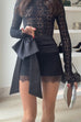 Lace Trim Tie Bow Mini Skirt