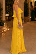 Febedress Strapless Tube Ruffle Hem Pleated Maxi Dress