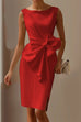 Febedress Sleeveless Bow Knot Waist Pencil Dress