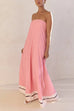 Febedress Strapless Color Block Loose Fit Maxi Dress