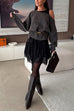 Asymmetrical One Shoulder Long Sleeves Casual Sweater