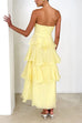 Febedress Strapless Ruffle Layered Maxi Dress