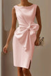 Febedress Sleeveless Bow Knot Waist Pencil Dress