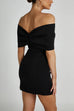 Febedress Bow Off Shoulder Bodycon Mini Party Dress
