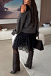 Asymmetrical One Shoulder Long Sleeves Casual Sweater