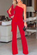 Febedress One Shoulder Slit Sleeve Tie Knot Jumpsuit(7 Colors)