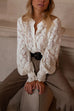 Febedress Ruffle Long Sleeves Button Up Lace Shirt