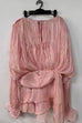 Febedress Lantern Long Sleeves Draped Ruffle Layered Mini Dress with Shorts