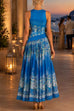 Febedress Crewneck Sleeveless Printed Flowy Maxi Dress