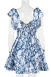 Febedress Bow Shoulder Floral Print A-line Mini Cami Dress