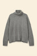Turtleneck Drop Shoulder Ribbed Hem Casual Sweater
