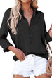 Febedress Lapel Long Sleeves Button Down Satin Shirt