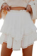 Febedress Elastic Waist Ruffle Layered Mini Skirt