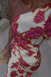 Febedress One Shoulder Long Sleeve Floral Print Maxi Dress