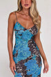 Febedress V Neck Color Block Leopard Print Maxi Cami Dress