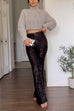 Febedress High Rise Sequin Bell Bottom Pants
