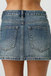 Febedress One Button Pocketed Denim Mini Skirt