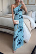 Febedress Strapless Tube Floral Print Bodycon Maxi Dress