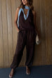 Febedress Drawstring Waist Pocketed Satin Pants