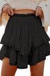 Febedress Elastic Waist Ruffle Layered Mini Skirt