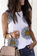 Febedress Crewneck Sleeveless Sunflower Tops