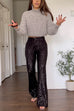 Febedress High Rise Sequin Bell Bottom Pants