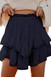 Febedress Elastic Waist Ruffle Layered Mini Skirt