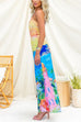 Halter Neck Backless Printed Maxi Dress