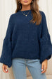 Febedress Drop Shoulder Lantern Long Sleeves Comfy Pullover Sweater