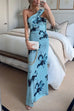 Febedress Strapless Tube Floral Print Bodycon Maxi Dress