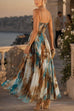 Spaghetti Strap Printed Flowy Maxi Dress