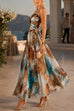 Spaghetti Strap Printed Flowy Maxi Dress