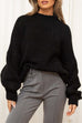 Febedress Drop Shoulder Lantern Long Sleeves Comfy Pullover Sweater
