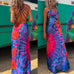 Febedress Strappy Backless Tie Dye Maxi Dress