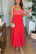 Spaghetti Strap Color Block Zipper Back Maxi Dress