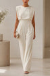 Febedress Round Neck Sleeveless High Waist Wide Leg Jumpsuit
