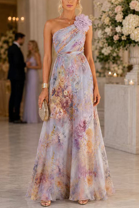 Febedress Sleeveless High Waist Floral Print Maxi Dress