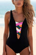 Febedress Fashion Color Ropes Cut Out One-piece Swimwear