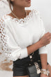 Febedress Hollow Out Lace Splice Long Sleeves Knit Top
