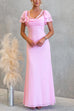 Flare Sleeves Lace Splice Maxi Dress