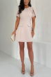 Crewneck Short Sleeves A-line Mini Dress