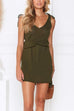 Febedress Butterfly On Shoulder Sleeveless Tie Waist Mini Dress