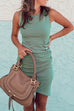 Febedress Tulip Hem Ruched Sleeveless Mini Dress