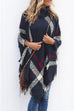 Febedress Soft Tassel Lattice Cloak Poncho Sweater
