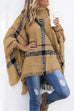 Febedress Tassel Color Block Classic Cloak Poncho Sweater