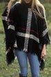 Febedress Soft Tassel Lattice Cloak Poncho Sweater